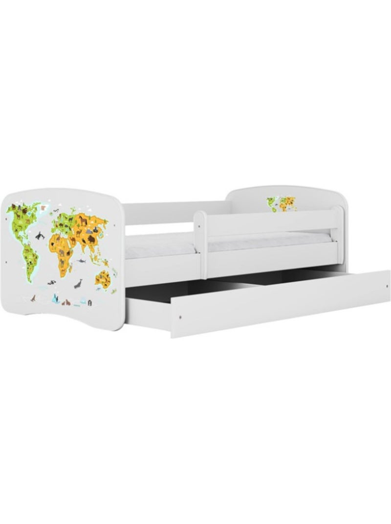 Lit babydreams map monde blanc avec tiroir - couchage 140x70 cm Multicolore - Kiabi