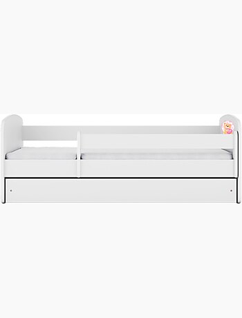 Lit babydreams ours en peluche blanc papillons avec tiroir sans matelas 140/70