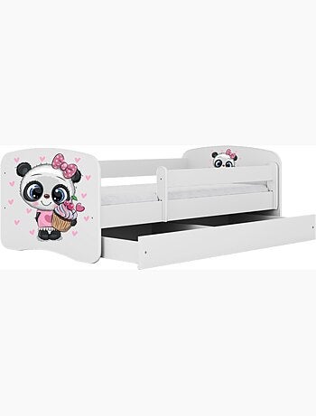 Lit babydreams panda blanc avec tiroir, sans matelas, 140/70