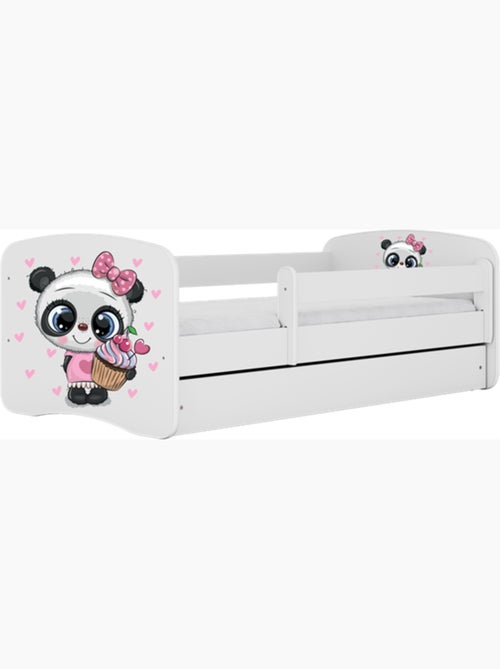 Lit babydreams panda blanc avec tiroir, sans matelas, 140/70 - Kiabi