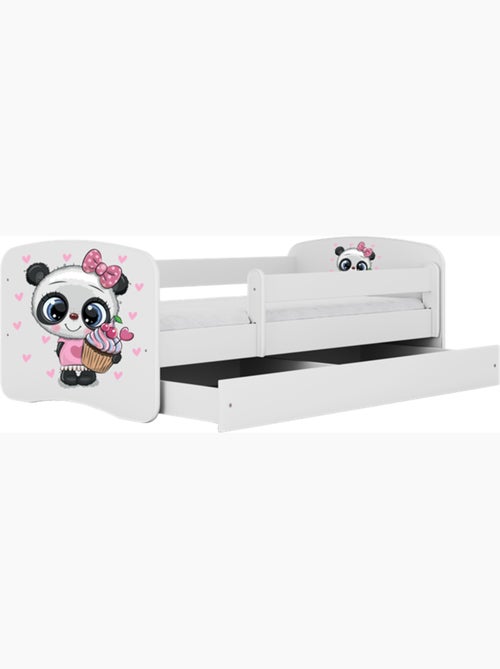 Lit babydreams panda blanc avec tiroir, sans matelas, 140/70 - Kiabi