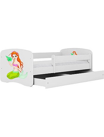 Lit babydreams sirène blanche avec tiroir, sans matelas, 140/70