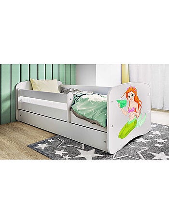 Lit babydreams sirène blanche avec tiroir, sans matelas, 140/70