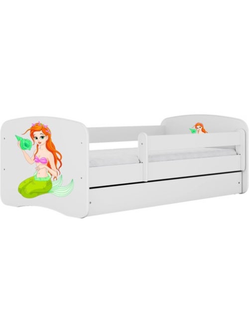 Lit babydreams sirène blanche avec tiroir, sans matelas, 140/70 - Kiabi
