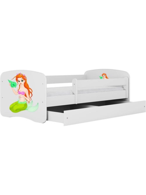 Lit babydreams sirène blanche avec tiroir, sans matelas, 140/70 - Kiabi