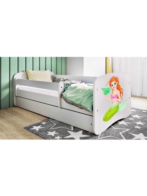 Lit babydreams sirène blanche avec tiroir, sans matelas, 140/70 - Kiabi