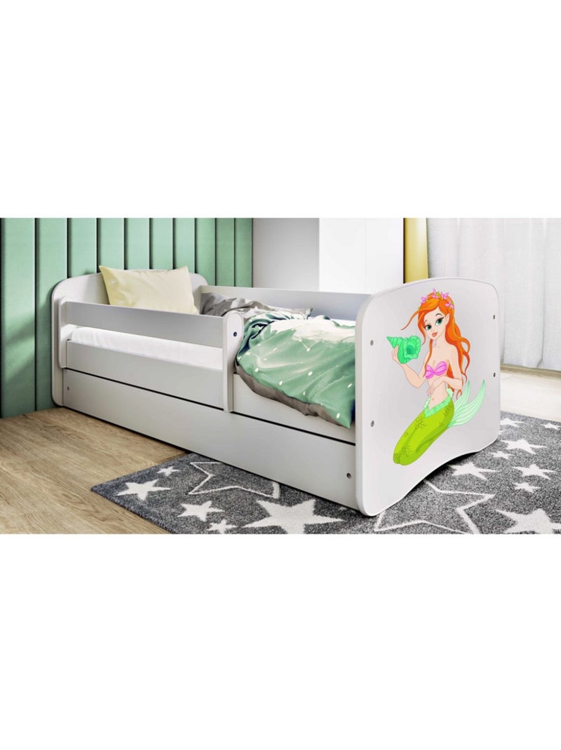 Lit babydreams sirène blanche avec tiroir, sans matelas, 140/70 Multicolore - Kiabi
