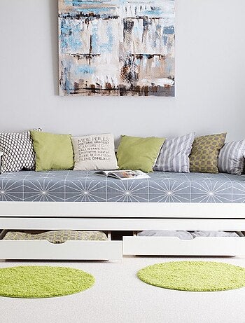 Lit banquette avec lit gigogne pin massif BASILE