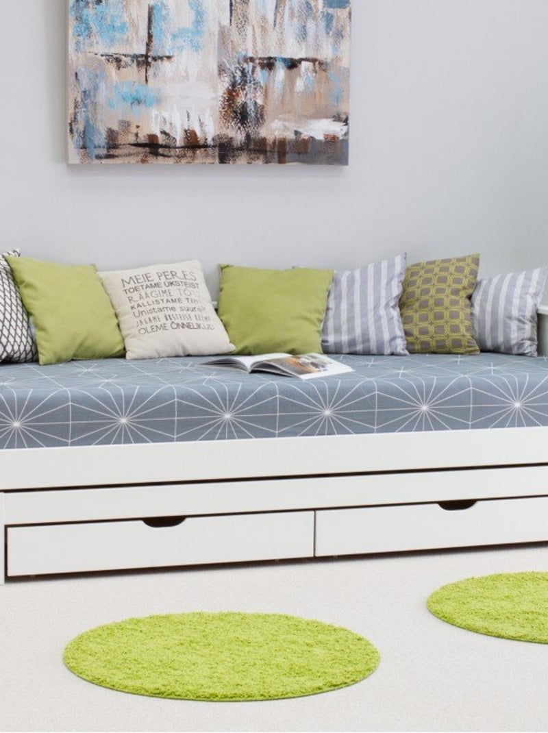 Lit banquette avec lit gigogne pin massif  BASILE Blanc - Kiabi