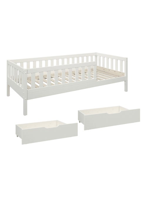 Lit banquette avec tiroirs pin massif  CHARLIE - Kiabi