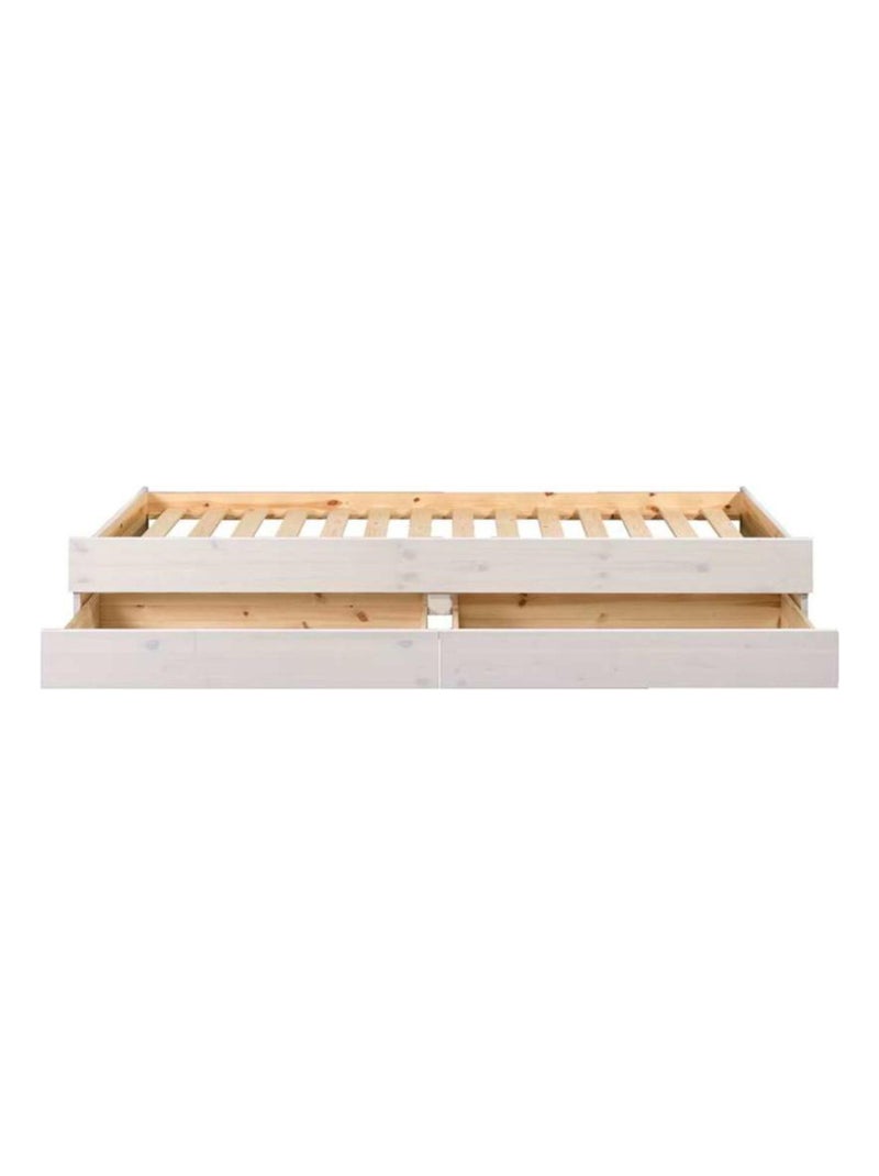 Lit banquette gigogne Alma - AKITEN RETAIL Blanc Blanc - Kiabi