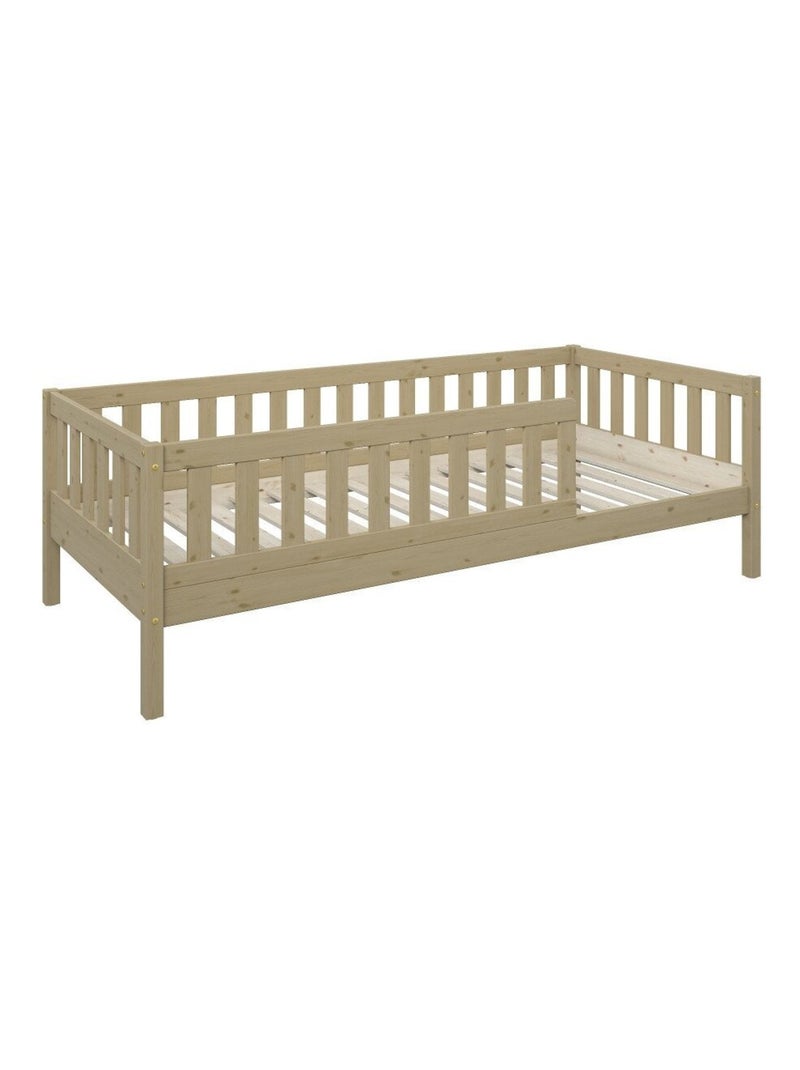 Lit banquette pin massif  CHARLIE Bois naturel - Kiabi