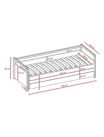 Lit Banquette Victor - 180 x 80 cm - Sans Matelas