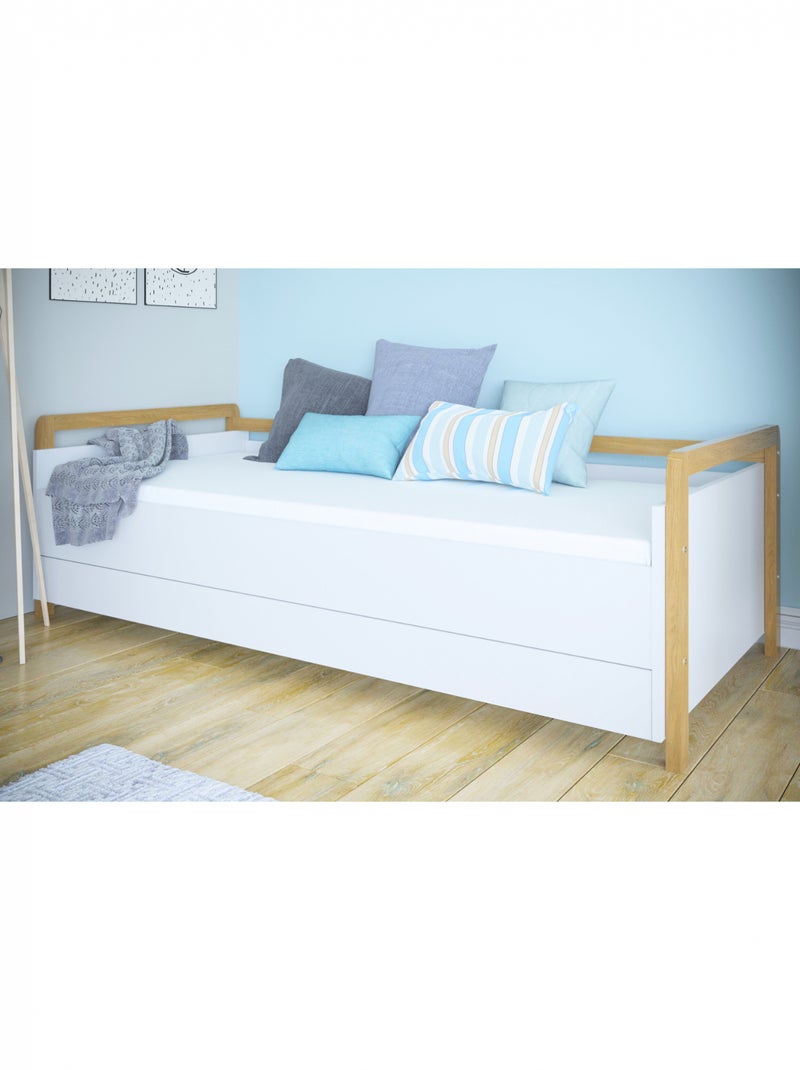 Lit Banquette Victor - 180 x 80 cm - Sans Matelas Blanc - Kiabi