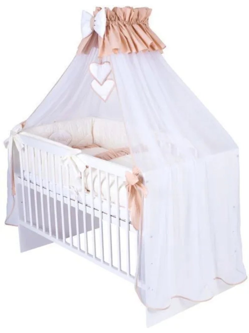 Lit bébé - avec matelas et parure 11 pièces, sommier 3 hauteurs - kmbaby Blanc Beige - Kiabi