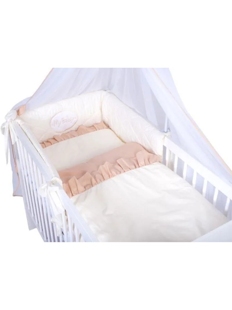 Lit bébé - avec matelas et parure 11 pièces, sommier 3 hauteurs - kmbaby Blanc Beige - Kiabi