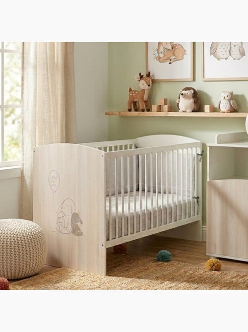 Lit bébé 120x60 à barreaux décor bois - BABYPRICE - Kiabi