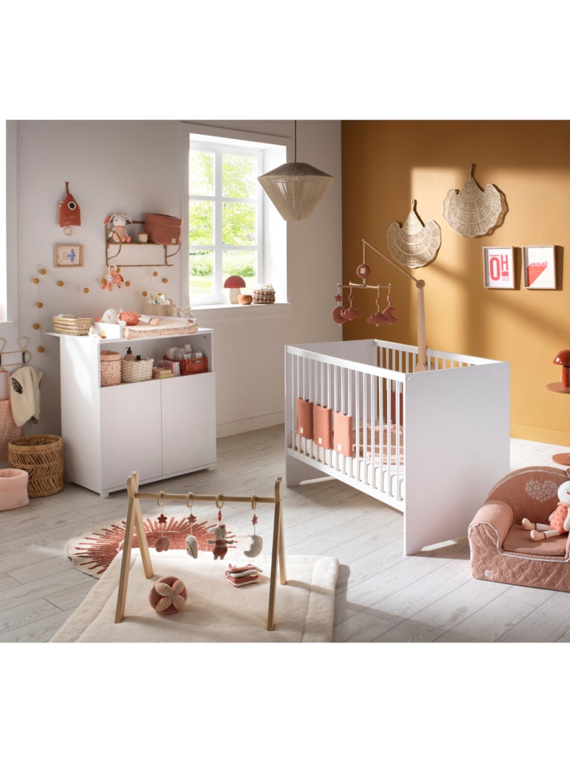 Lit bébé 120x60 avec têtes de lit panneaux - BABYPRICE Blanc - Kiabi