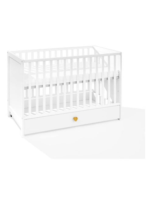 Lit bébé 120x60 avec tiroir Petit Coeur - Kiabi
