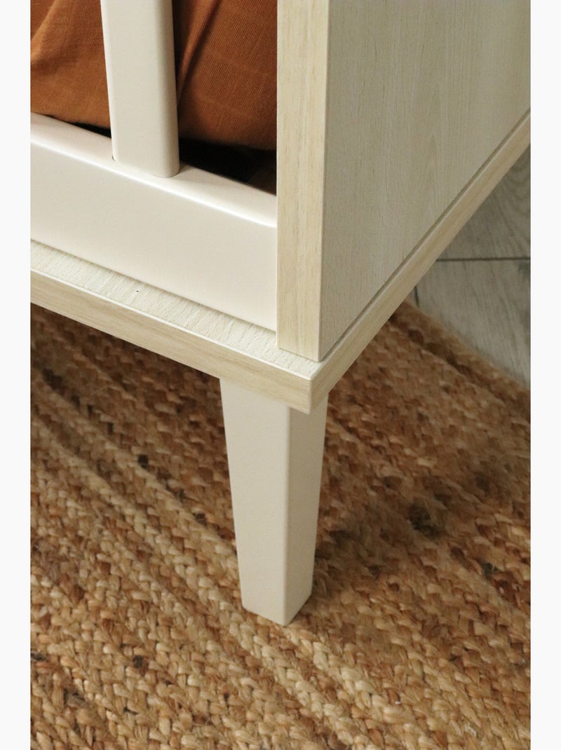 Lit bébé 120x60 sur pieds - décor bois hêtre cendré - SAUTHON Beige - Kiabi