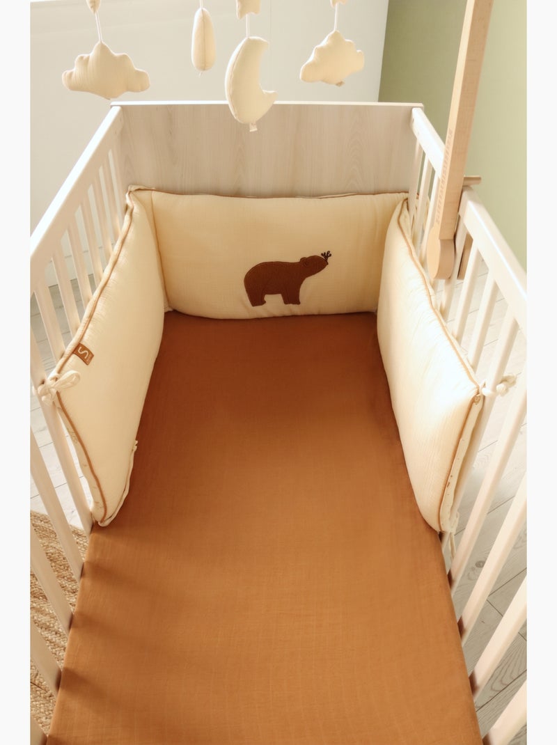 Lit bébé 120x60 sur pieds - décor bois hêtre cendré - SAUTHON Beige - Kiabi