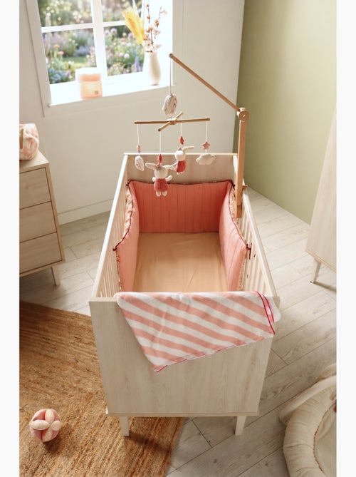 Lit bébé 120x60 sur pieds - décor bois hêtre cendré - SAUTHON - Kiabi
