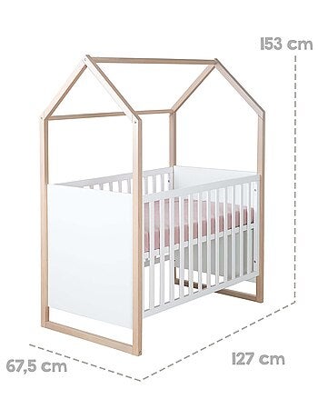Lit bébé 2en1 cododo et lit indépendant 'Cabane' ROBA