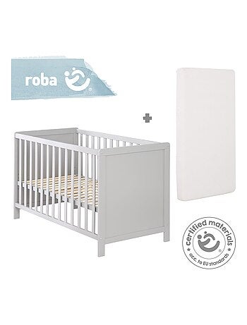 Lit bébé 2en1 convertible en cododo + matelas et sommier ROBA
