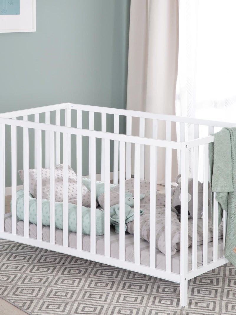 Lit bébé 60 x 120 en hêtre massif bio réglable en hauteur 'Cosi' ROBA Blanc - Kiabi
