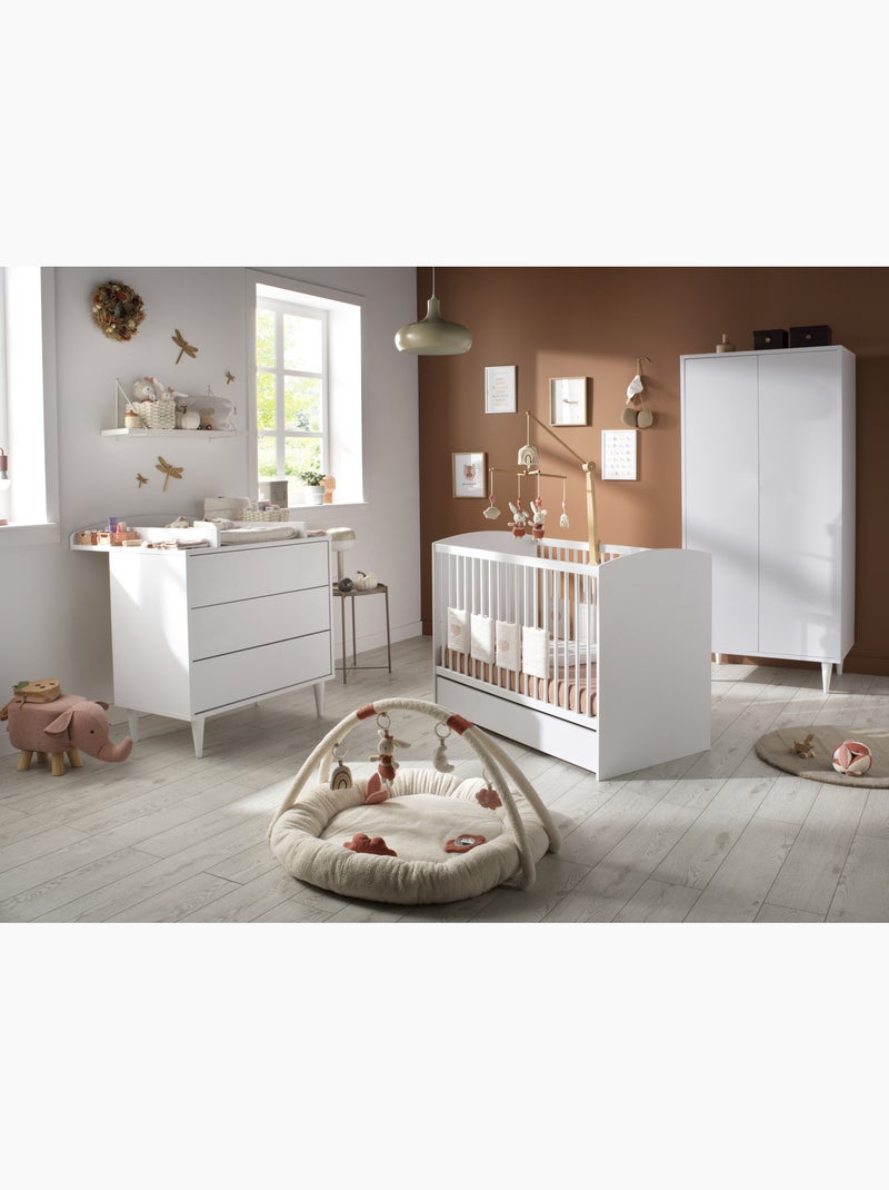 Lit bébé 60x120 - têtes de lit panneaux - SAUTHON Blanc - Kiabi