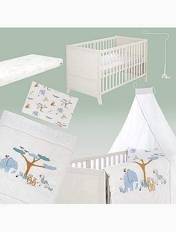 Lit bébé 70 x 140 avec literie complète 'Savanna Friends' ROBA