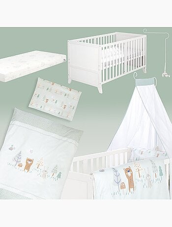 Lit bébé 70 x 140 avec literie complète 'Savanna Friends' ROBA