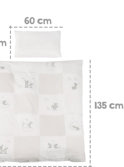 Lit bébé 70 x 140 cm évolutif avec literie complète 'Fox et Bunny' ROBA - Kiabi