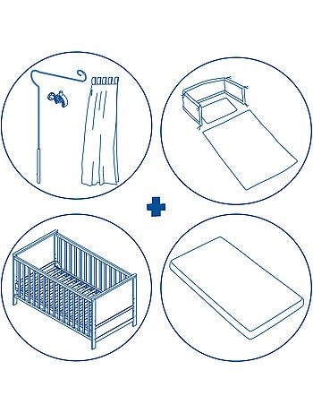 Lit bébé 70 x 140 cm évolutif avec literie complète 'Jumbotwins' ROBA