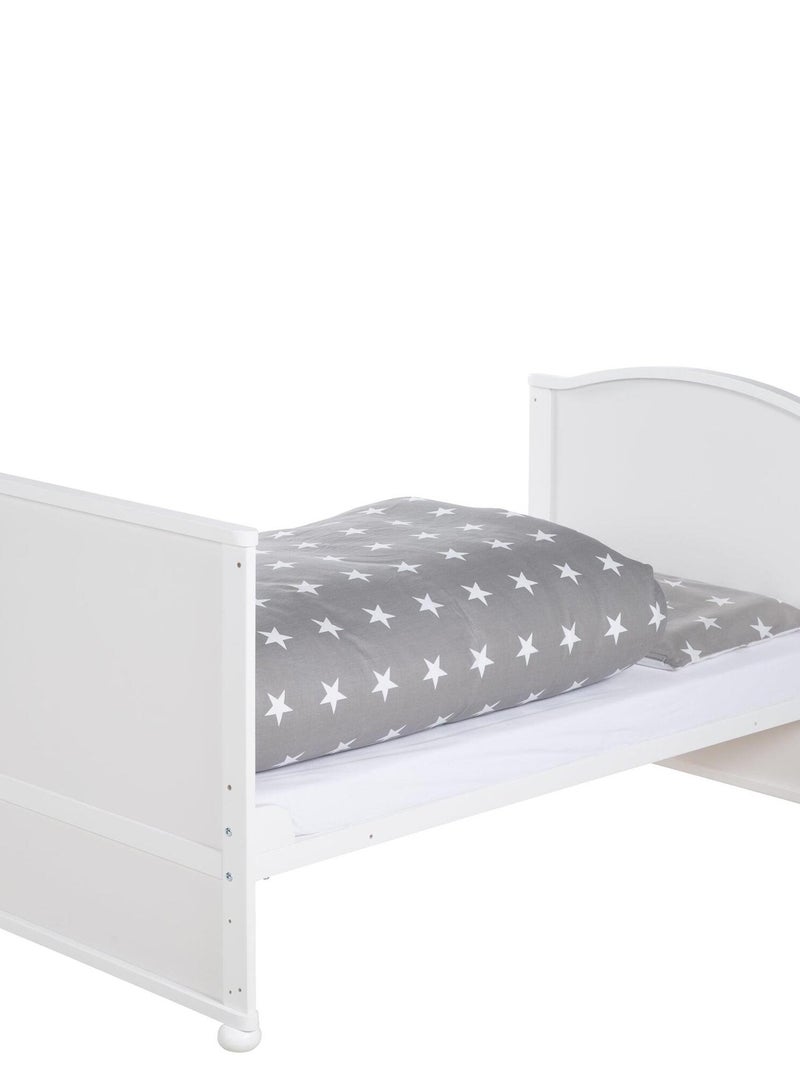 Lit bébé 70 x 140 cm évolutif avec literie complète 'Little Stars' ROBA Blanc - Kiabi