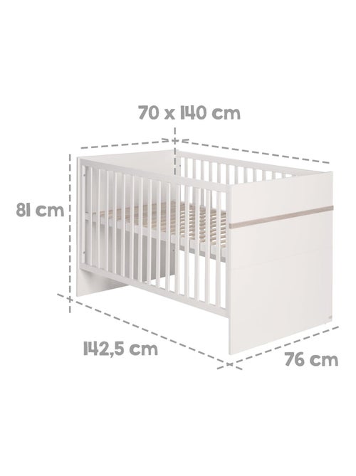 Lit bébé 70 x 140 cm évolutif avec tiroir de rangement 'Moritz' ROBA - Kiabi