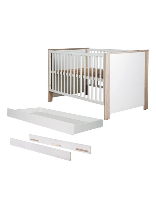 Lit bébé 70 x 140 cm évolutif avec tiroir de rangement 'Olaf' ROBA - Kiabi Lit bébé 70 x 140 cm évolutif avec tiroir de rangement 'Olaf' ROBA - Kiabi