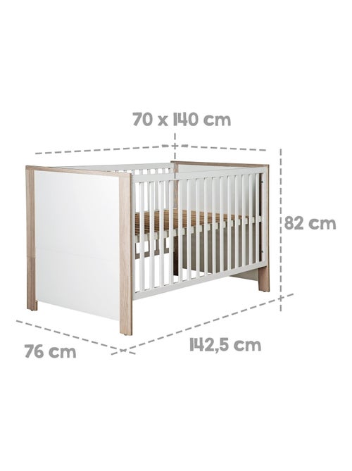 Lit bébé 70 x 140 cm évolutif avec tiroir de rangement 'Olaf' ROBA - Kiabi Lit bébé 70 x 140 cm évolutif avec tiroir de rangement 'Olaf' ROBA - Kiabi