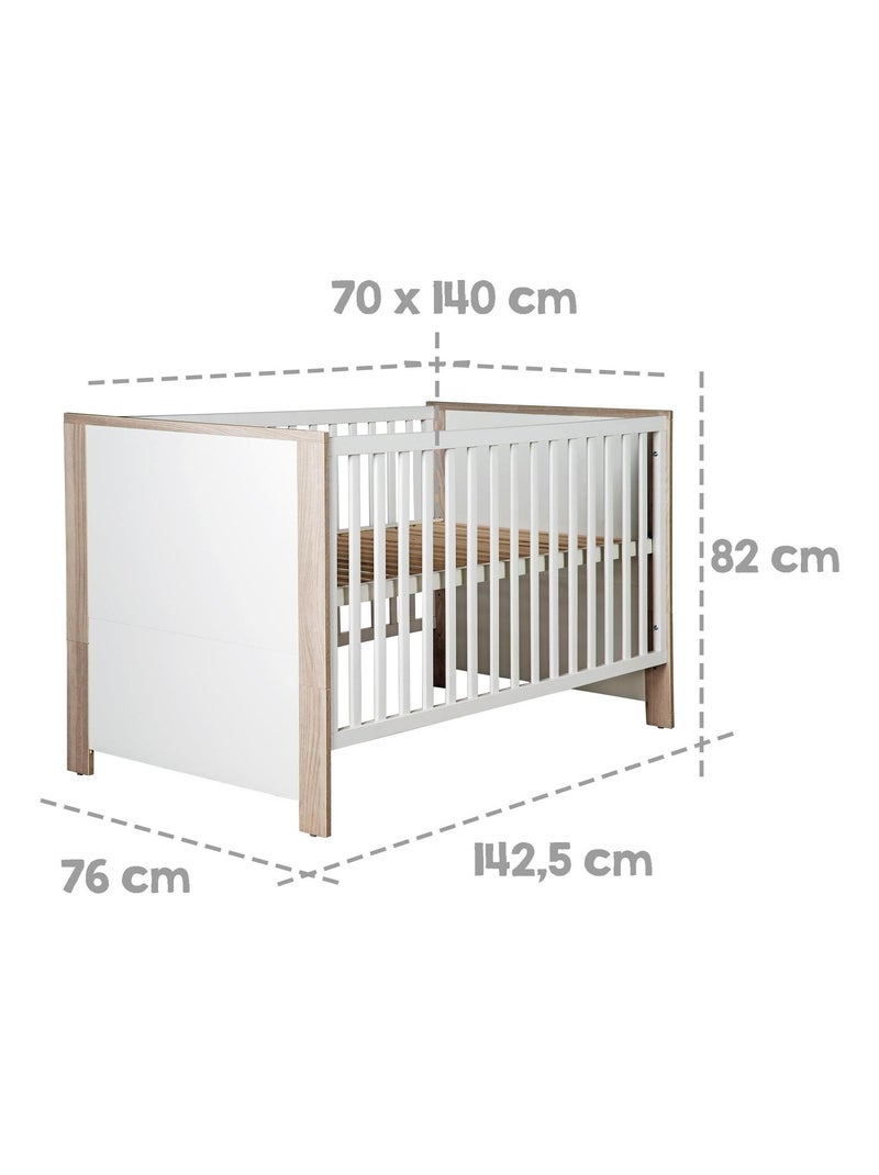 Lit bébé 70 x 140 cm évolutif avec tiroir de rangement 'Olaf' ROBA Blanc - Kiabi