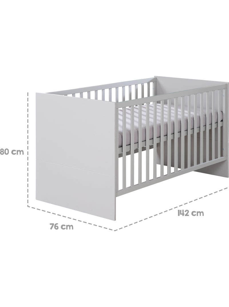 Lit bébé 70 x 140 cm évolutif convertible en lit enfant 'Lea' ROBA Grège - Kiabi