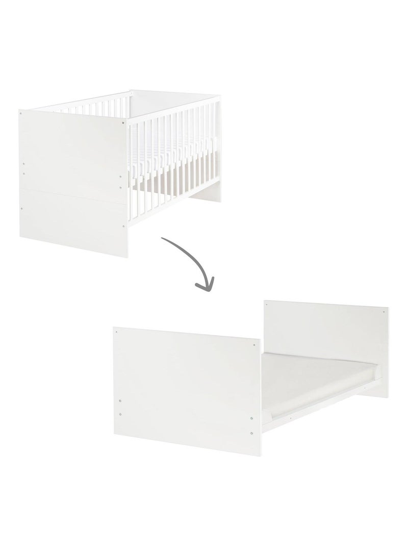 Lit bébé 70 x 140 cm évolutif et convertible en lit enfant 'Anton' ROBA Blanc - Kiabi