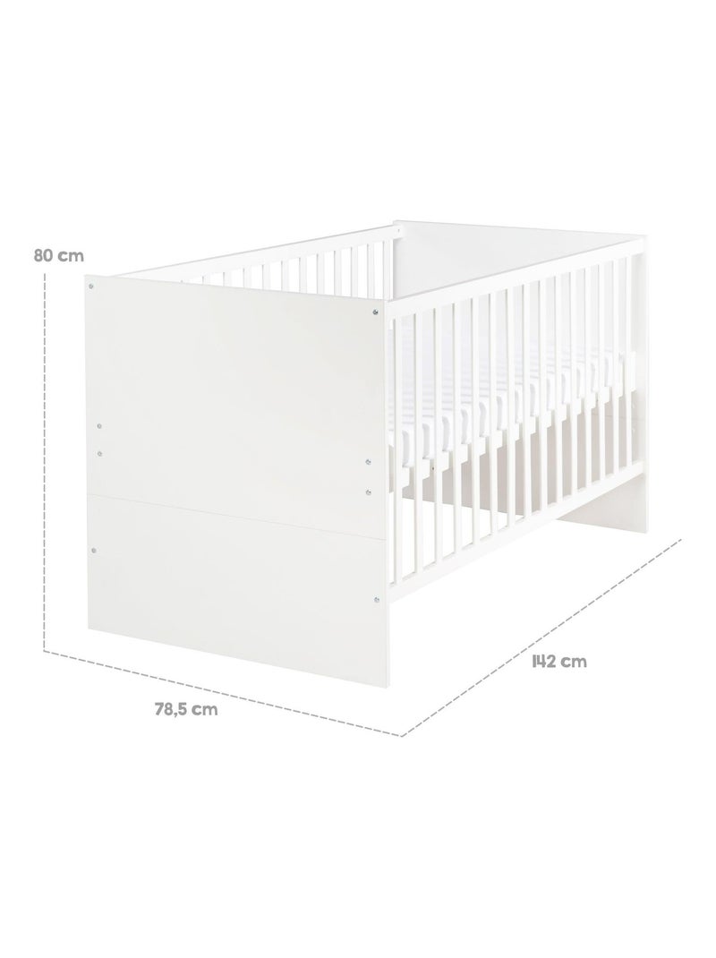 Lit bébé 70 x 140 cm évolutif et convertible en lit enfant 'Anton' ROBA Blanc - Kiabi