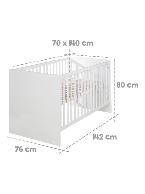 Lit bébé 70 x 140 cm évolutif et convertible en lit enfant 'Maren' ROBA - Kiabi Lit bébé 70 x 140 cm évolutif et convertible en lit enfant 'Maren' ROBA - Kiabi