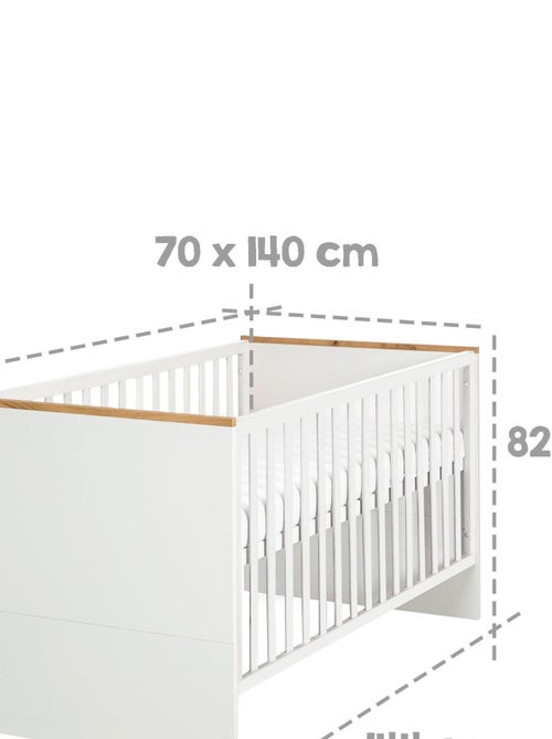 Lit bébé 70 x 140 évolutif transformable en lit junior 'Finn' ROBA - Kiabi Lit bébé 70 x 140 évolutif transformable en lit junior 'Finn' ROBA - Kiabi