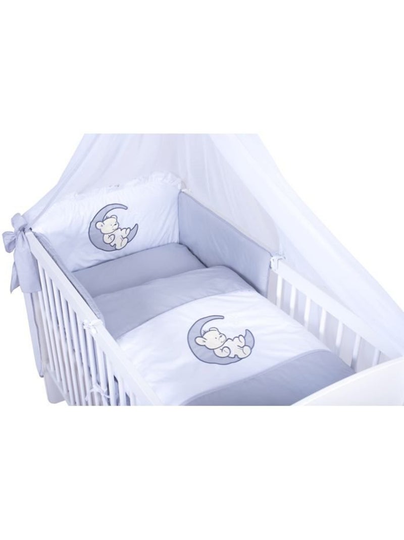 Lit bébé à barreaux - avec matelas et parure 11 pièces ourson ballon - kmbaby Blanc Gris - Kiabi