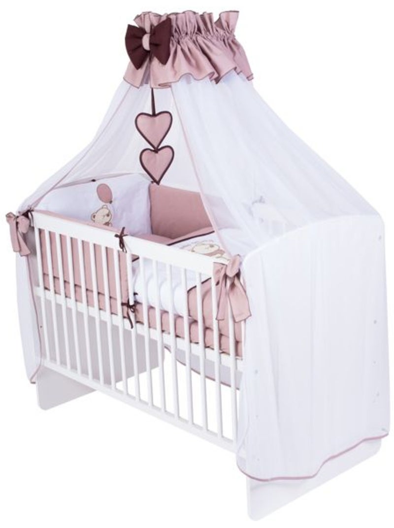 Lit bébé à barreaux - avec matelas et parure 11 pièces ourson ballon - kmbaby Blanc Marron Blanc - Kiabi