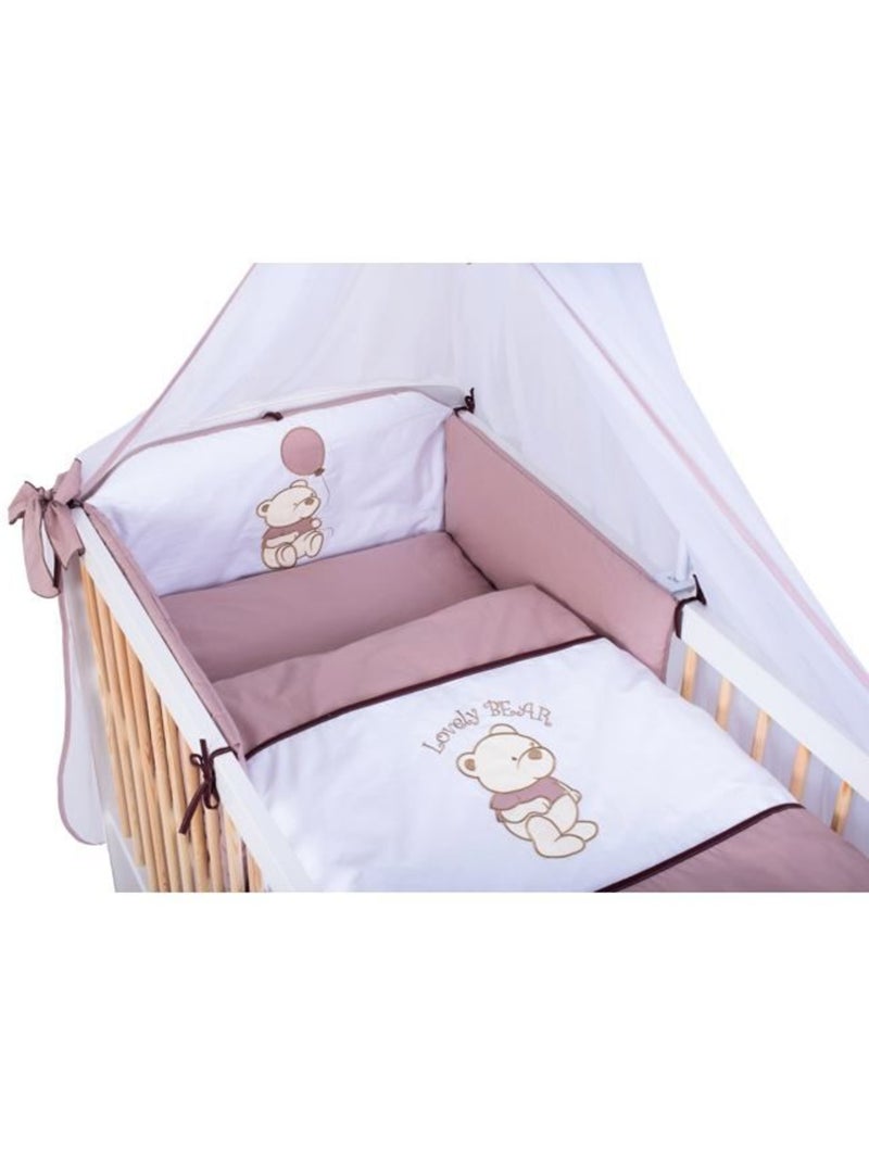 Lit bébé à barreaux - avec matelas et parure 11 pièces ourson ballon - kmbaby Blanc Marron - Kiabi