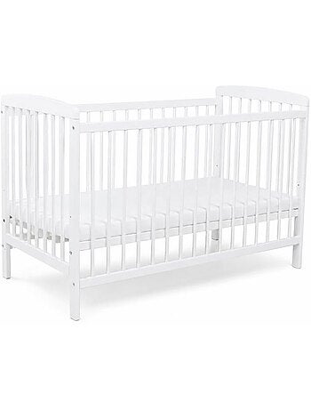 Lit bébé à barreaux - pin massif, matelas inclus - kmbaby