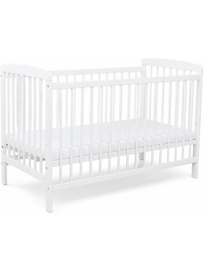 Lit bébé à barreaux - pin massif, matelas inclus - kmbaby Blanc - Kiabi