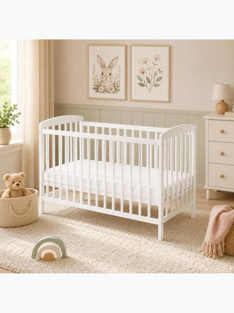 Lit bébé à barreaux - pin massif, matelas inclus - kmbaby Blanc - Kiabi
